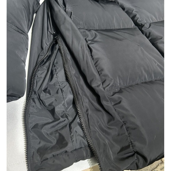 Fabletics Black Bryce Belted Storm Puffer Coat, Large, Side Zip Bottom, Pockets - Picture 8 of 10